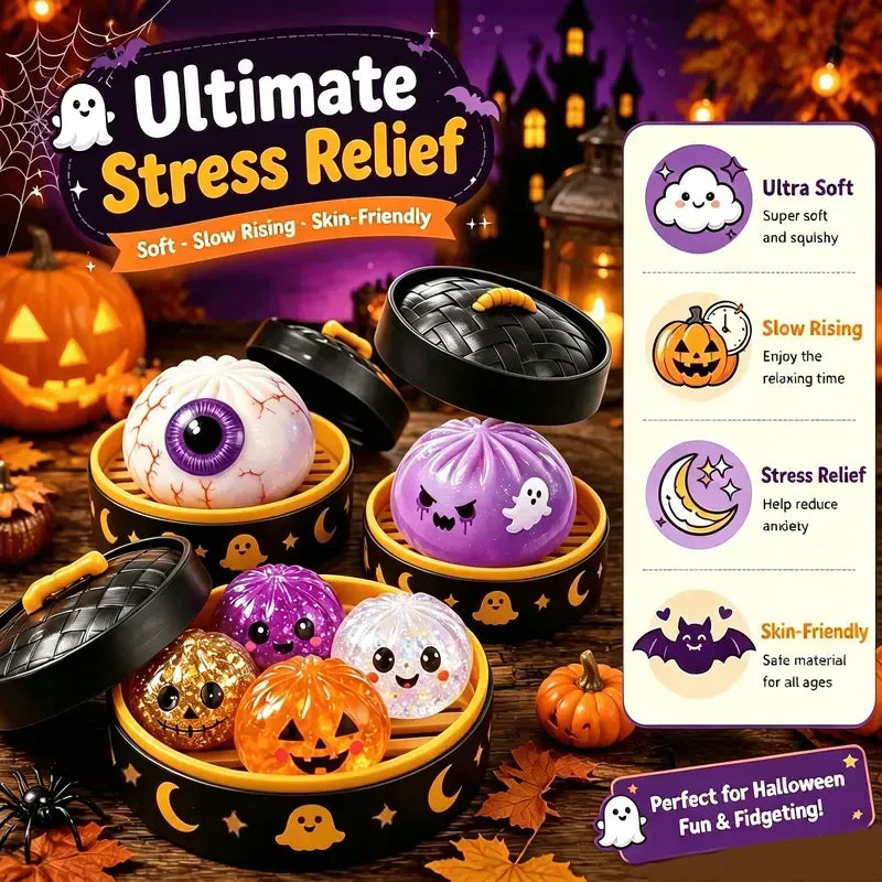 Spooky Ghost Dumpling Squishy Toy